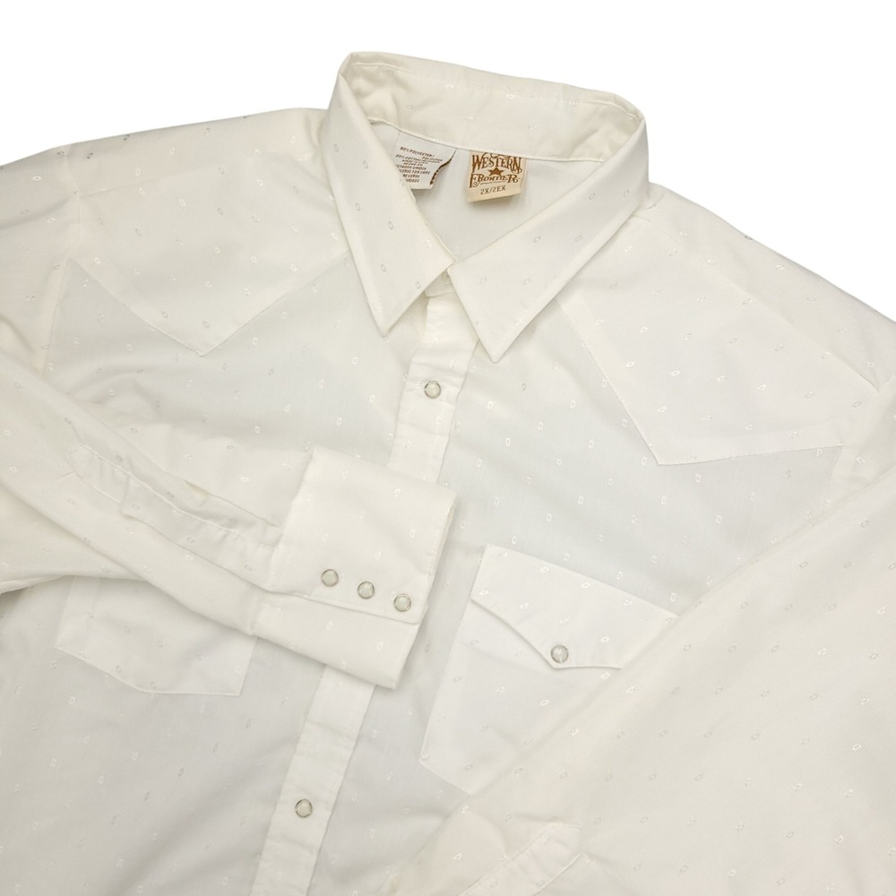 Western Frontier Pearl Snap Shirt Men's 2XL Long Sleeve Western‎ Polyester Blend